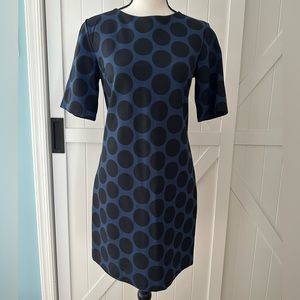GAP Blue Black Polka Dot Dress Size 0 Sheath Dress